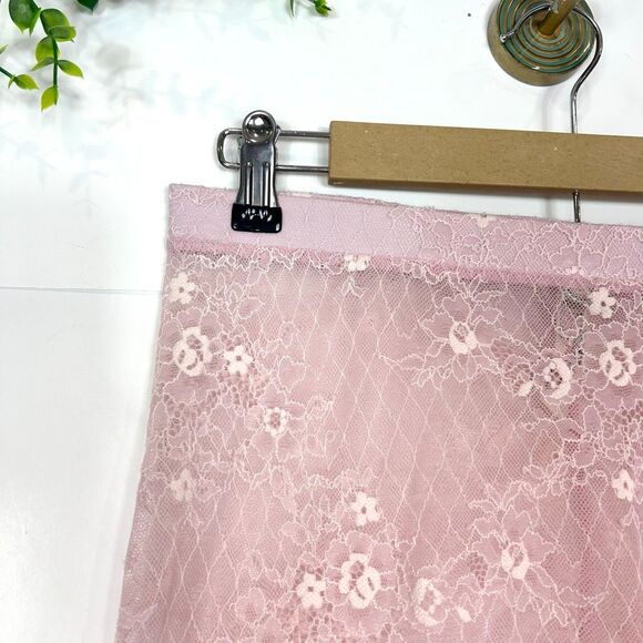 Intimately Free People Leggings French Kiss Large Pink tights Floral cross Lace - Picture 4 of 11